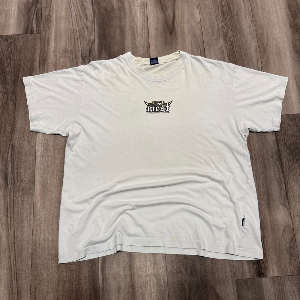 West Surfing Products Australia Graphic Tee XL Blue Skull Crest Vintage Style